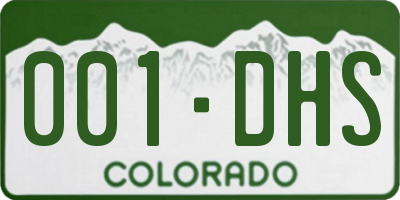 CO license plate 001DHS