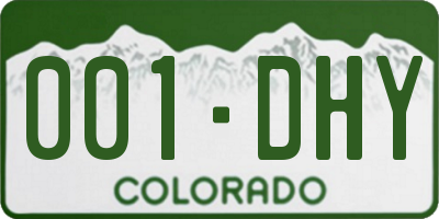 CO license plate 001DHY