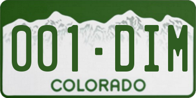 CO license plate 001DIM