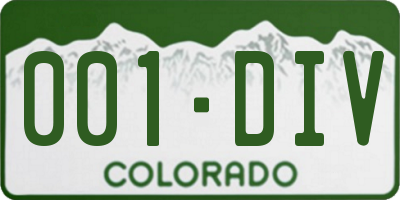 CO license plate 001DIV