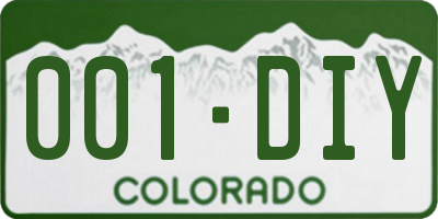 CO license plate 001DIY