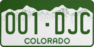 CO license plate 001DJC