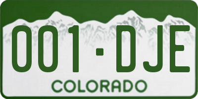 CO license plate 001DJE