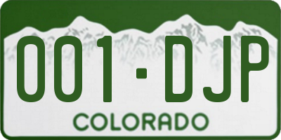 CO license plate 001DJP