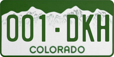 CO license plate 001DKH