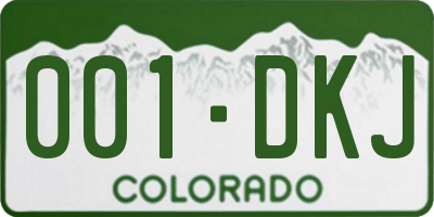 CO license plate 001DKJ