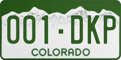 CO license plate 001DKP