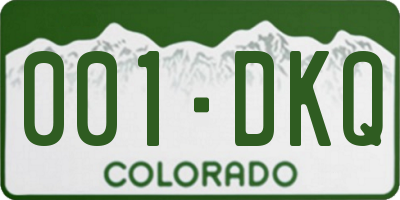 CO license plate 001DKQ