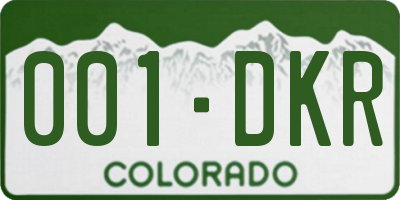 CO license plate 001DKR