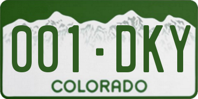 CO license plate 001DKY