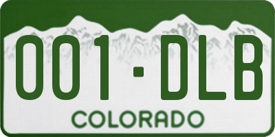 CO license plate 001DLB