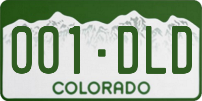 CO license plate 001DLD