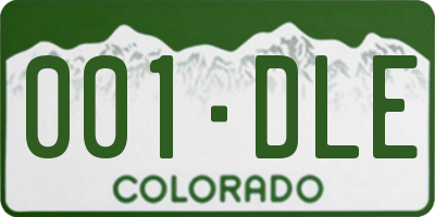 CO license plate 001DLE