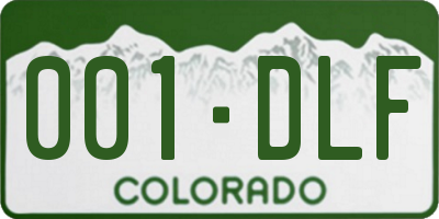 CO license plate 001DLF