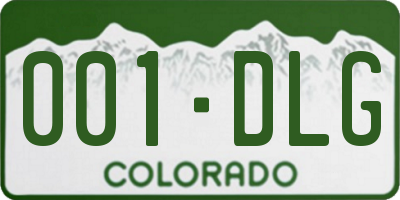 CO license plate 001DLG