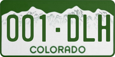 CO license plate 001DLH