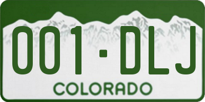 CO license plate 001DLJ