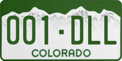 CO license plate 001DLL