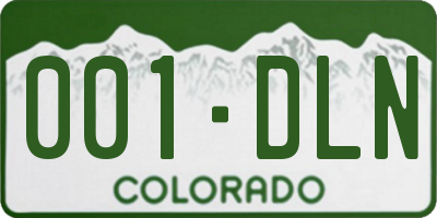 CO license plate 001DLN