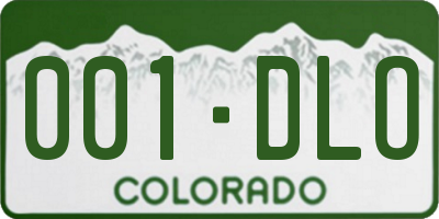 CO license plate 001DLO