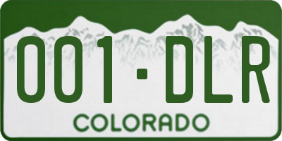 CO license plate 001DLR