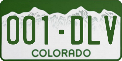 CO license plate 001DLV