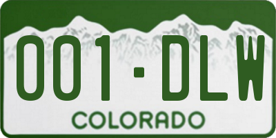 CO license plate 001DLW