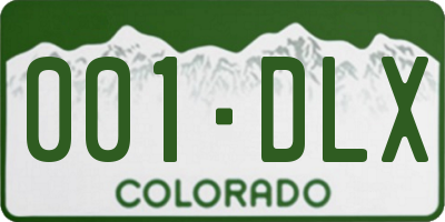 CO license plate 001DLX