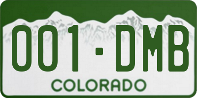 CO license plate 001DMB
