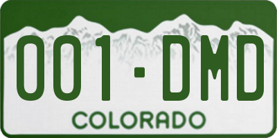 CO license plate 001DMD