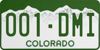 CO license plate 001DMI