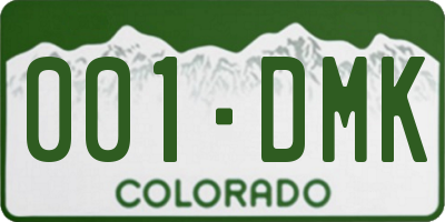 CO license plate 001DMK