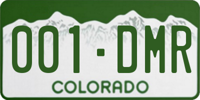 CO license plate 001DMR