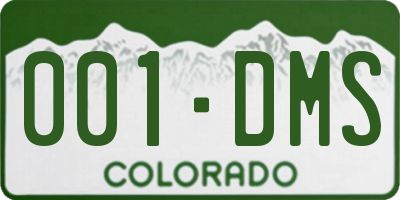 CO license plate 001DMS