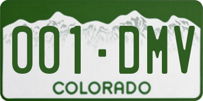 CO license plate 001DMV