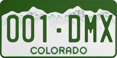 CO license plate 001DMX