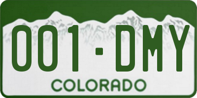 CO license plate 001DMY