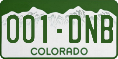 CO license plate 001DNB