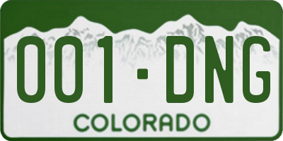 CO license plate 001DNG