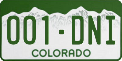 CO license plate 001DNI