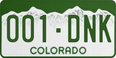CO license plate 001DNK