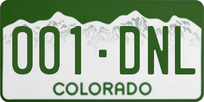 CO license plate 001DNL