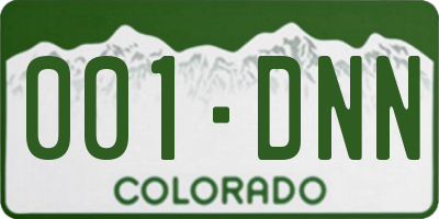 CO license plate 001DNN