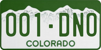 CO license plate 001DNO