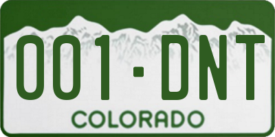 CO license plate 001DNT