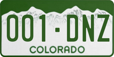 CO license plate 001DNZ