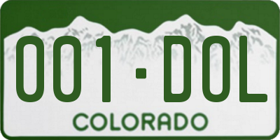 CO license plate 001DOL