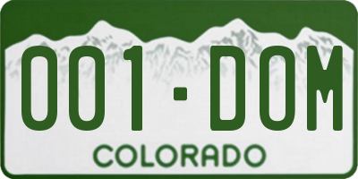 CO license plate 001DOM