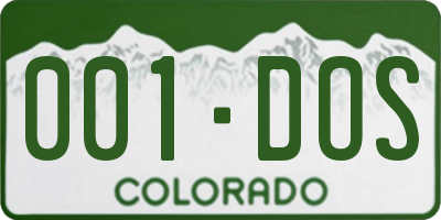 CO license plate 001DOS