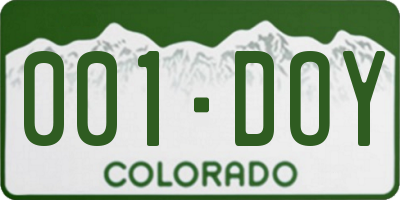 CO license plate 001DOY